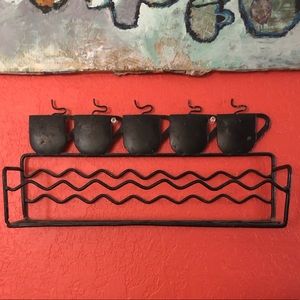 Cute Metal Wire Coffee Shelf 13.5”W x 6.5”H